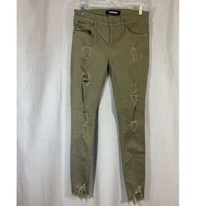 Army Green Distressed Jeans